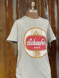 Thumbnail for Schaefer Beer Graphic Tee- Heather Grey