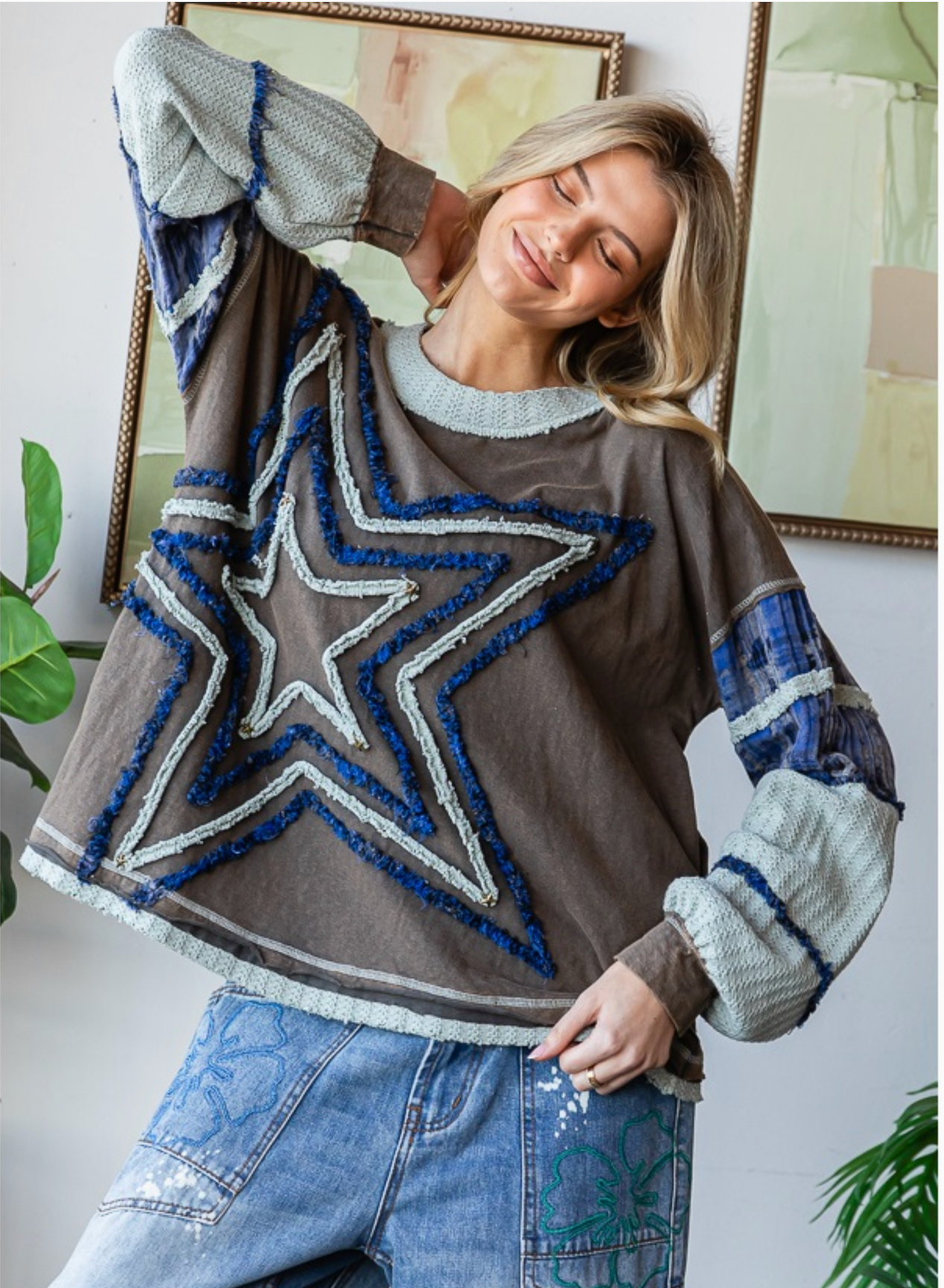 Star Patchwork Sweatshirt