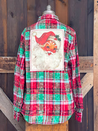 Thumbnail for Santa Baby Art Flannel- LIMITED EDITION Mistletoe Plaid