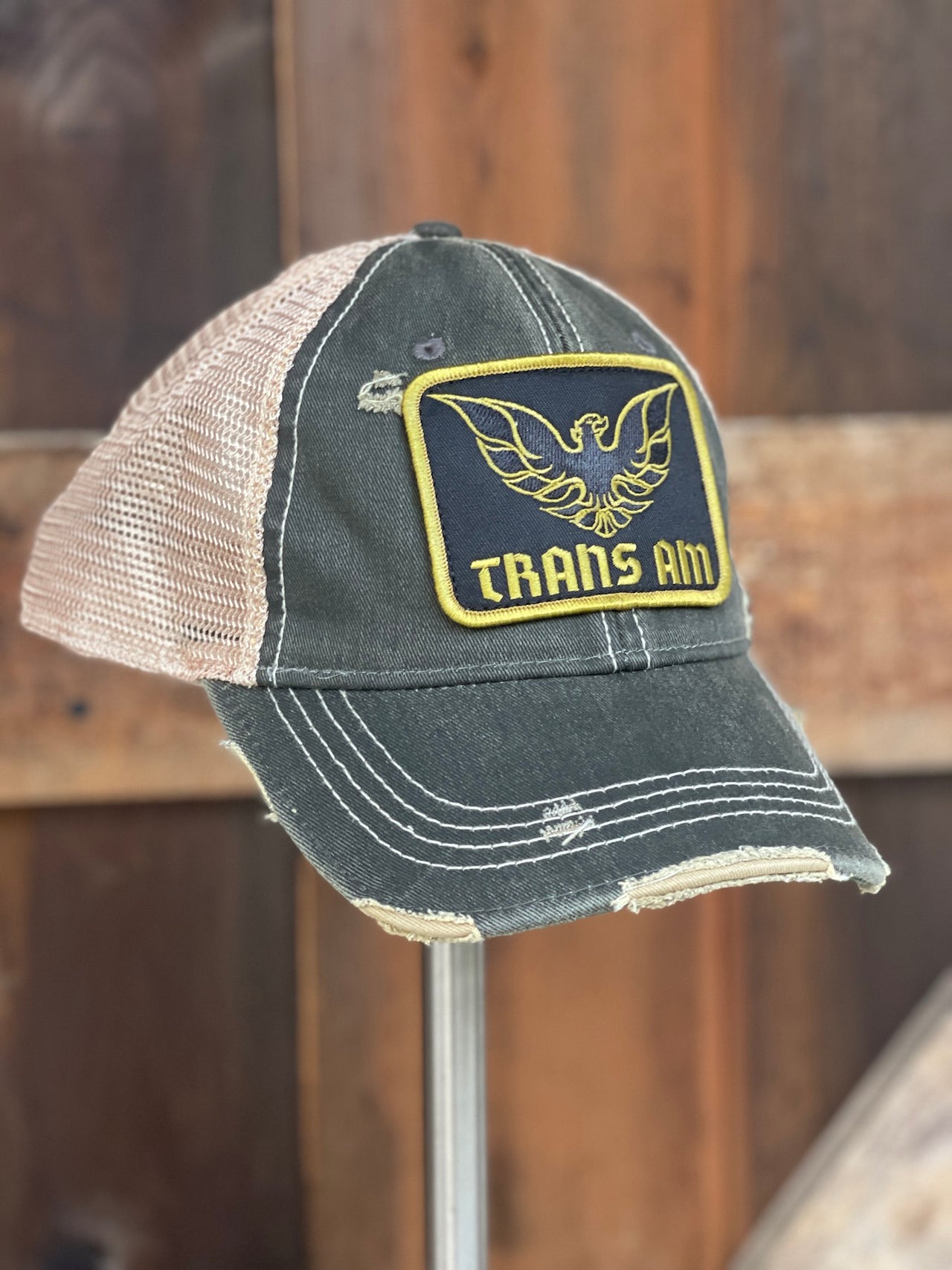 Retro Chickmobile Hat- Distressed Black Snapback