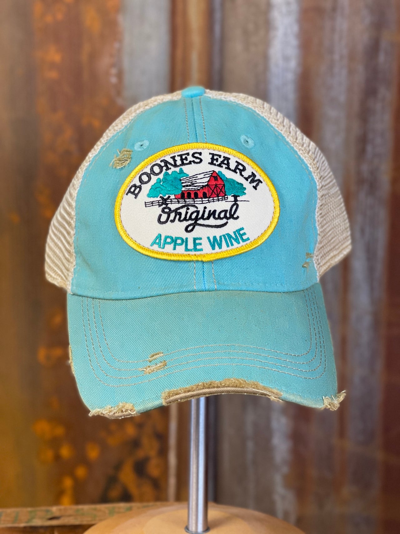 House Party Hat- Distressed Aqua Snapback