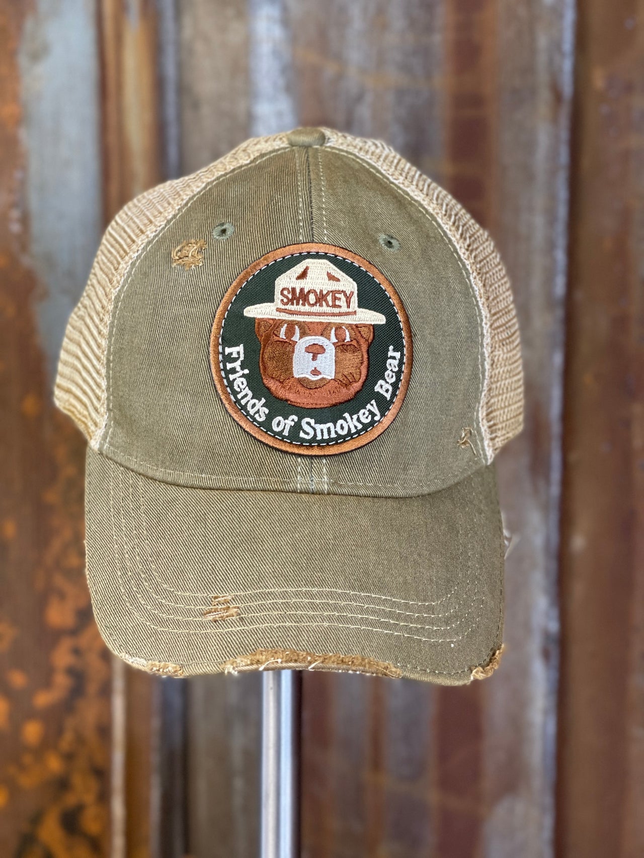 Friends Of Smokey Bear Hat- Distressed Sage Green Snapback