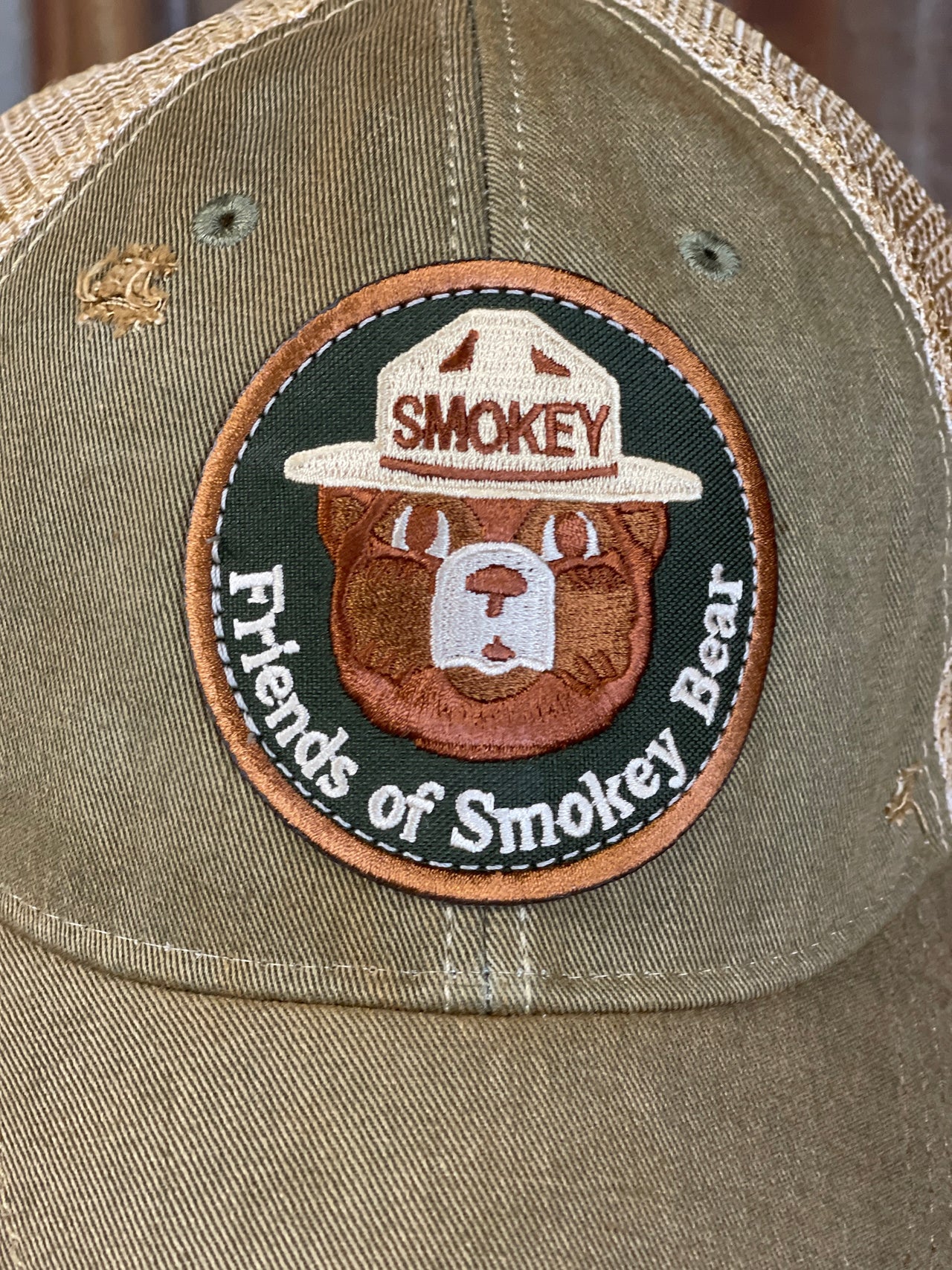 Friends Of Smokey Bear Hat- Distressed Sage Green Snapback