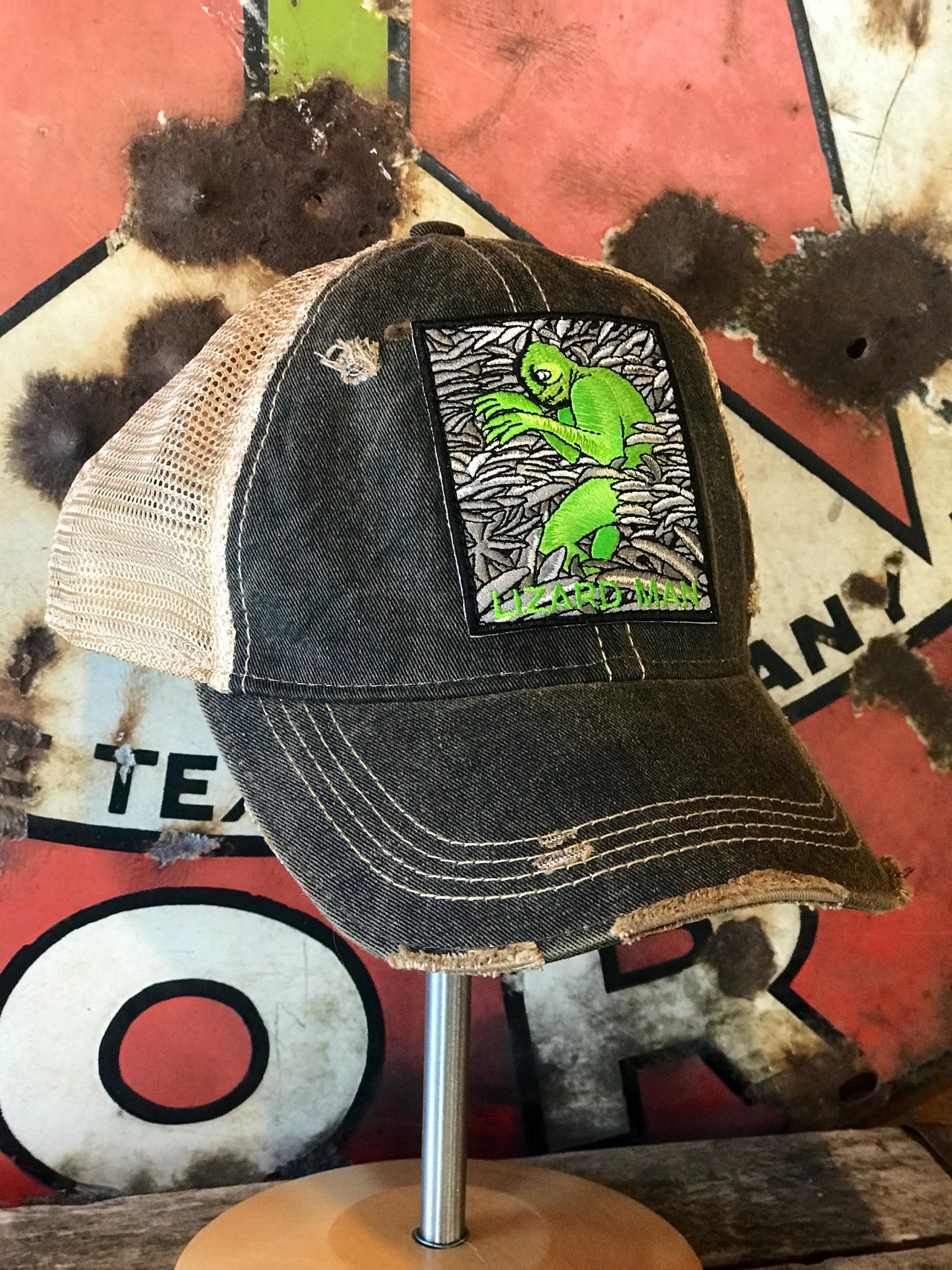 Lizard Man Ball Cap Angry Minnow Vintage