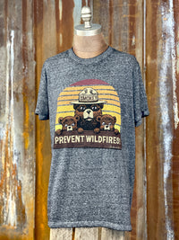 Thumbnail for Smokey Bear & Cubs LUXE Tee- Charcoal Grey CLEARANCE