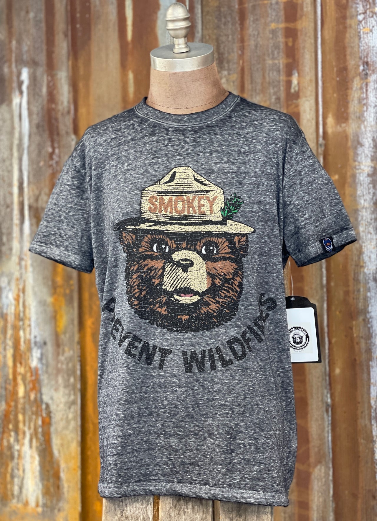 Smokey Prevent Wildfires LUXE Tee- Charcoal Grey CLEARANCE