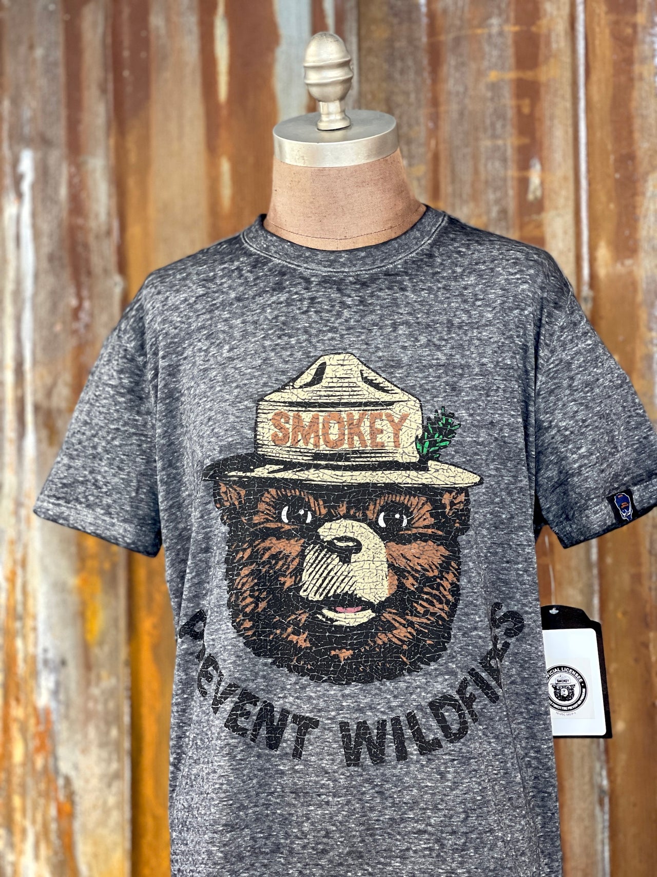 Smokey Prevent Wildfires LUXE Tee- Charcoal Grey CLEARANCE