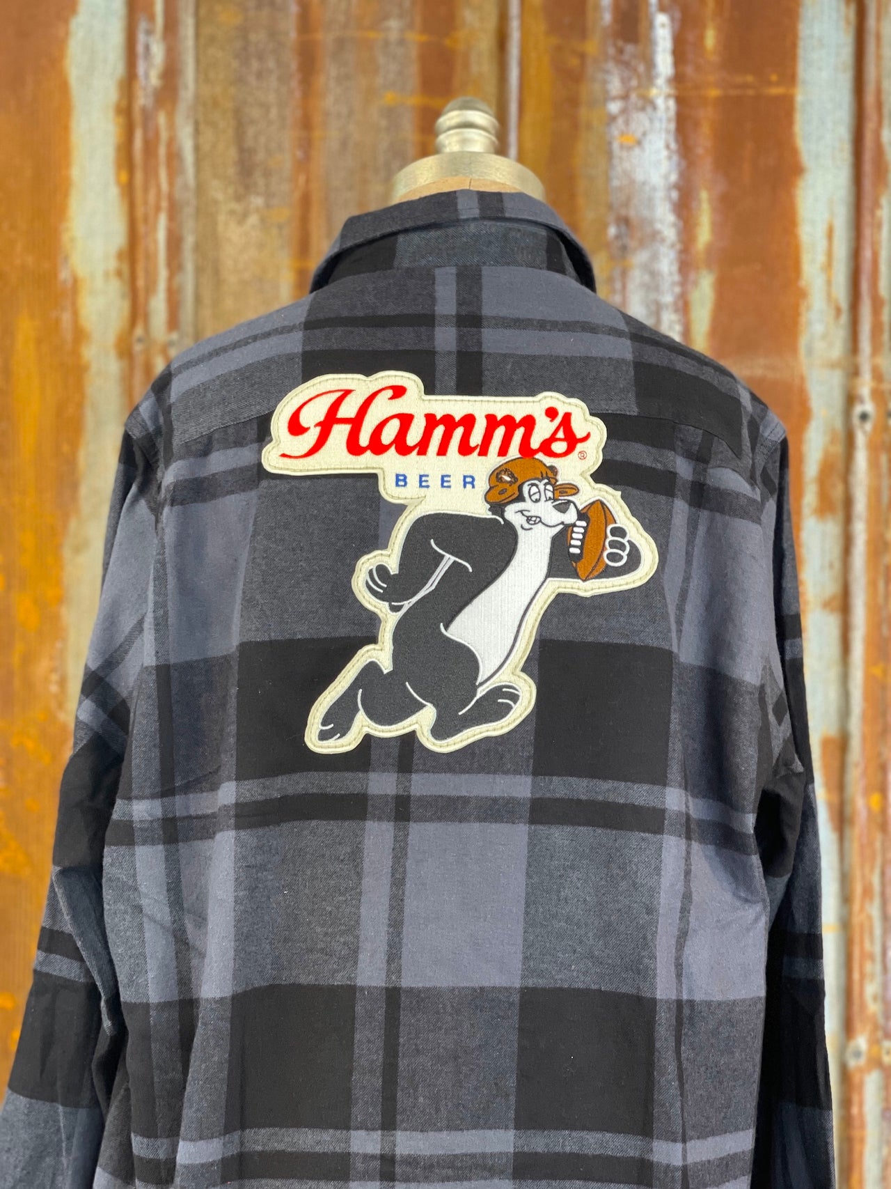 Hamm's Flannel Football Angry Minnow Vintage