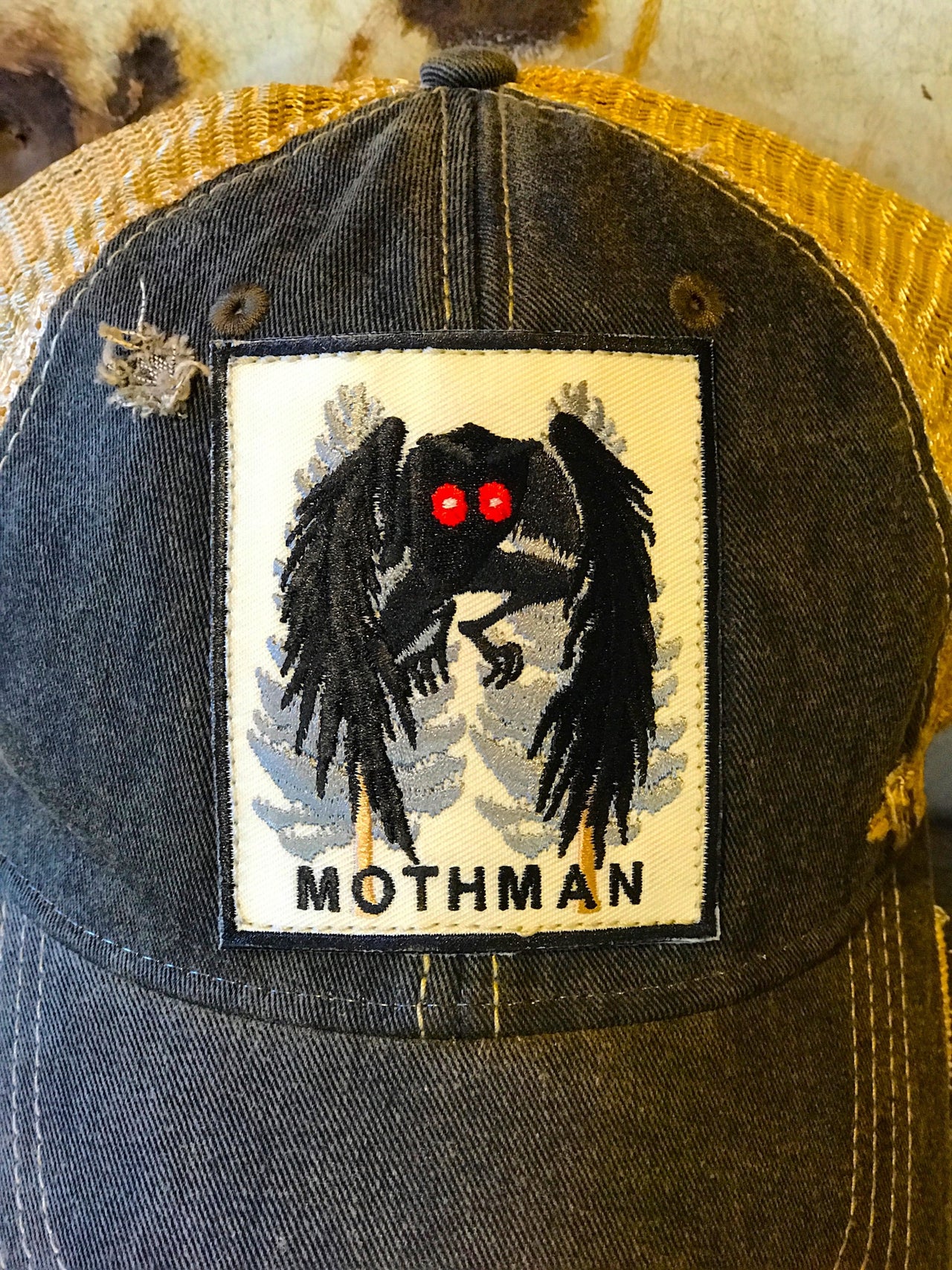 MOTHMAN Cryptid Series Hat - Distressed Black Snapback