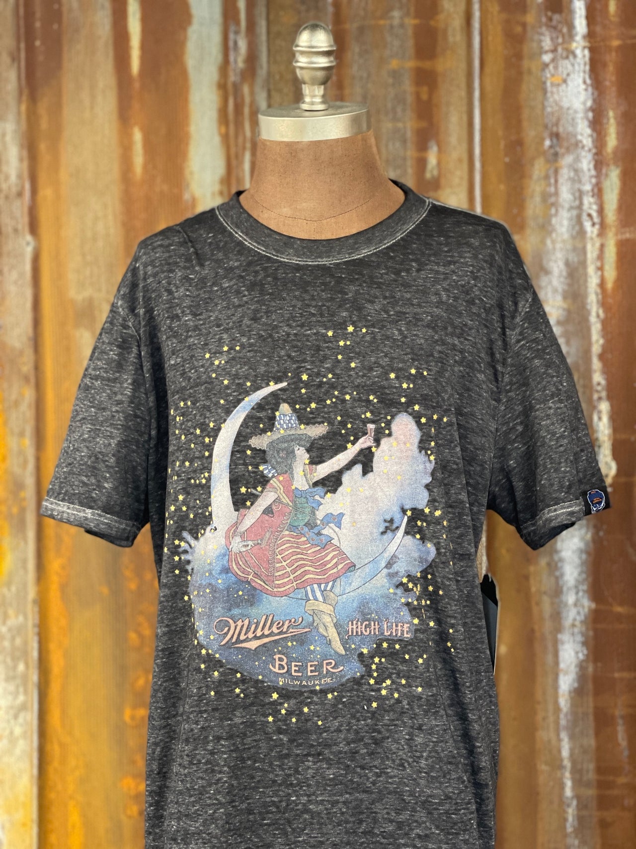 Miller High Life Moon LUXE Tee- Charcoal Grey