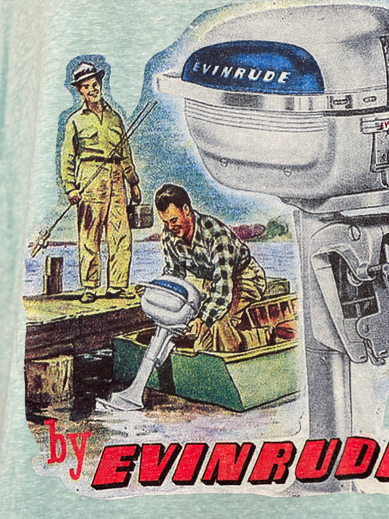 Outboard Scene LUXE tee- Aqua