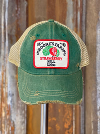 Thumbnail for House party STRAWBERRY Version Hat - Distressed Kelly Green