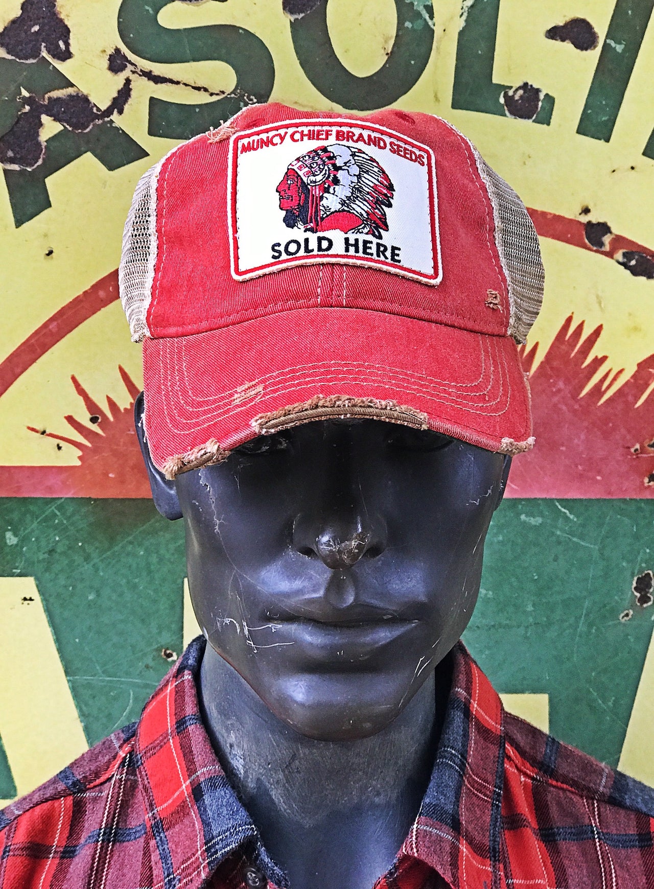 Muncy Chief Seed Patch Hat- Distressed Red