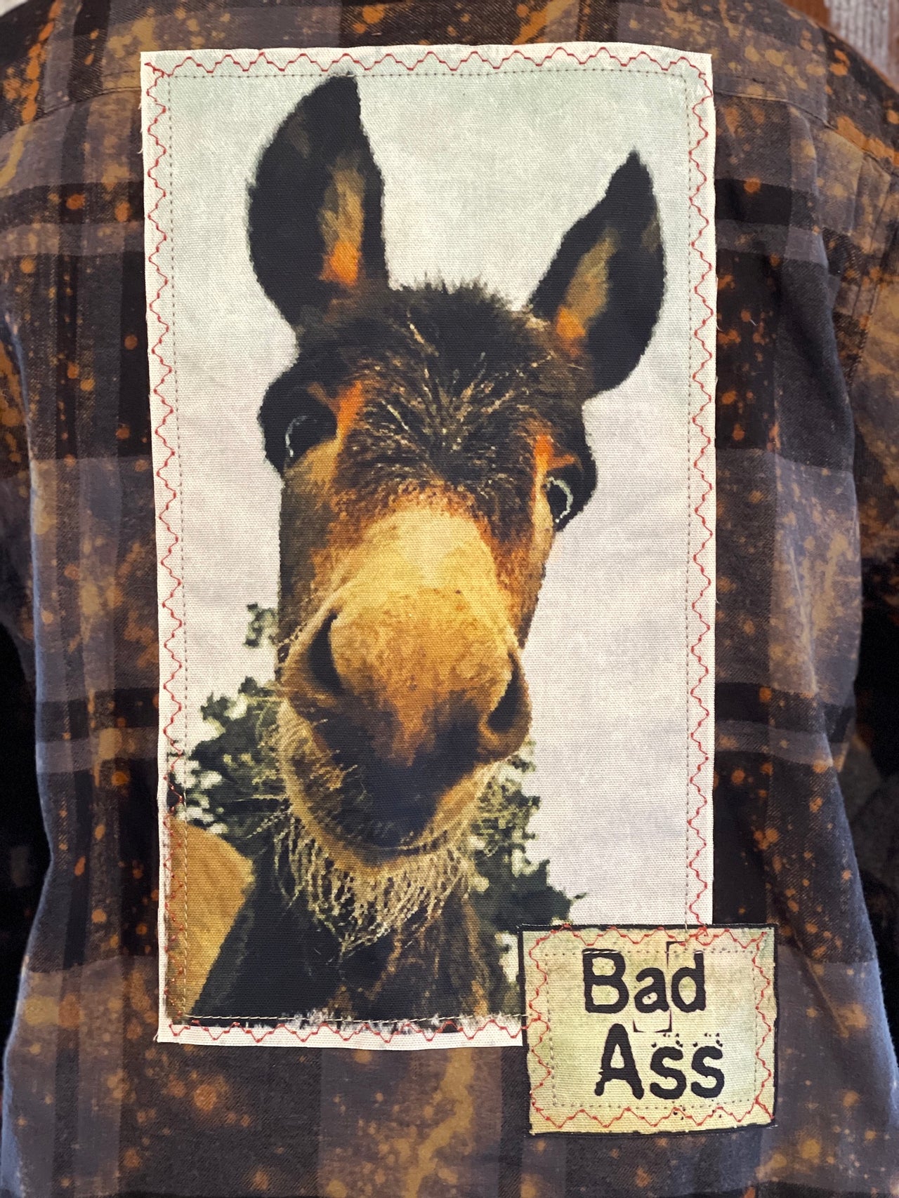 Bad Donkey Distressed Flannel - Distressed Black