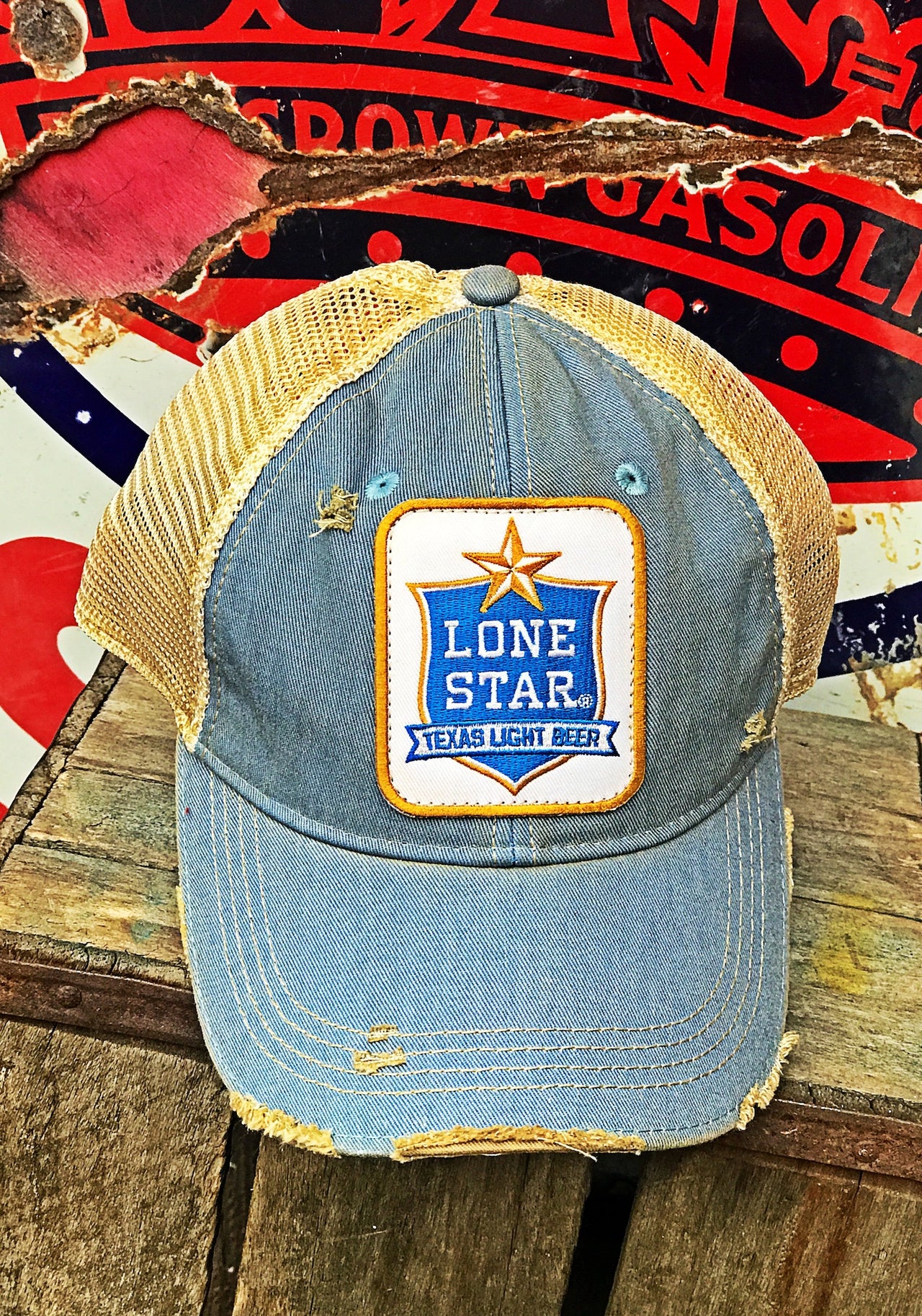 Lone Star Beer Light Distressed Ball Cap