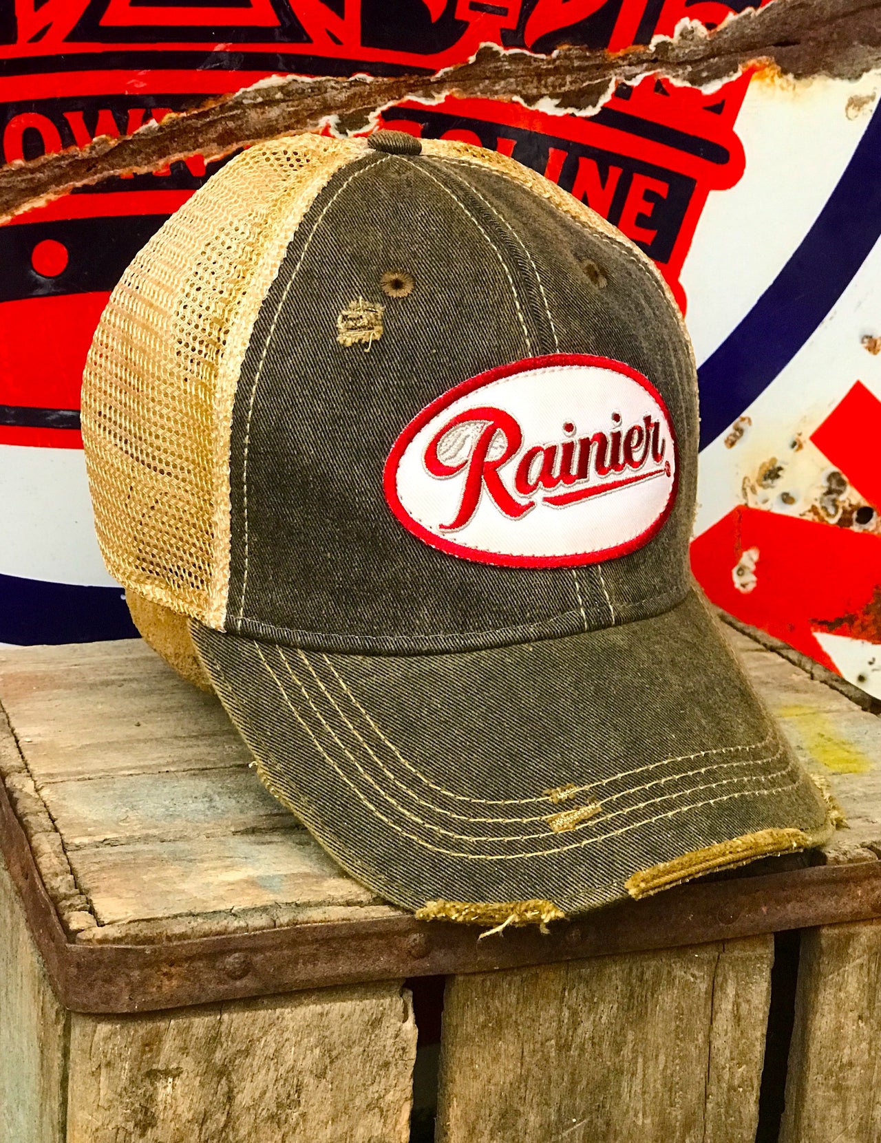 Rainier Beer Distressed Baseball Cap