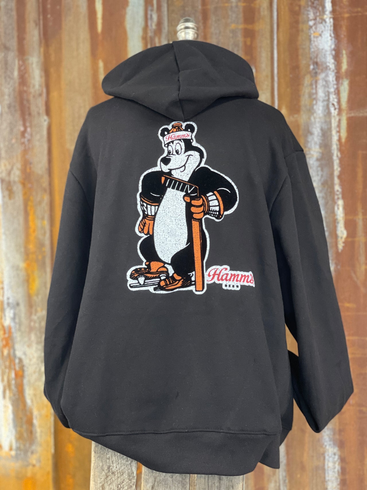 Hamm's Hockey Bear Hoodie- Classic Black