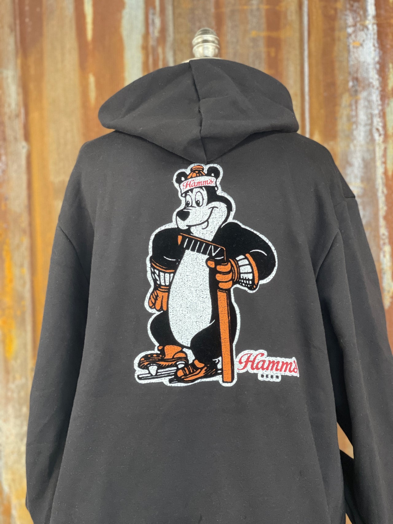 Hamm's Hockey Bear Hoodie- Classic Black